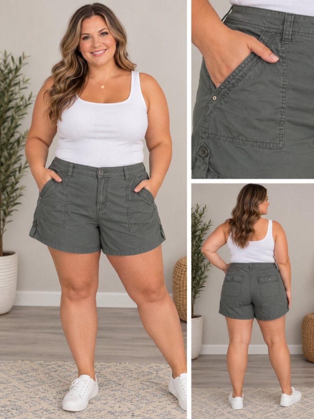 Supplies Utility Shorts Women's Casual Olive Green Size 18